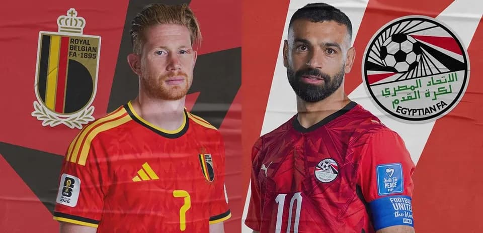 Kevin De Bruyne y Mohamed Salah en la previa
