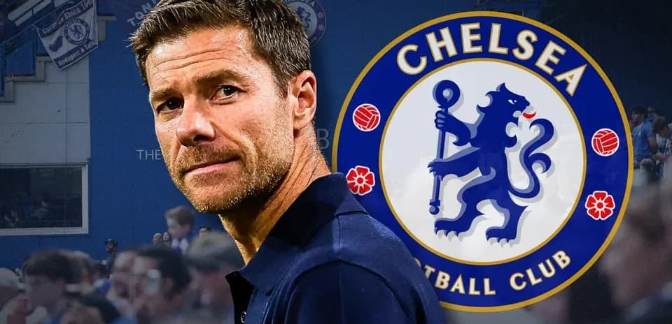 Entrenador de Chelsea con fondo de aficionados y logo