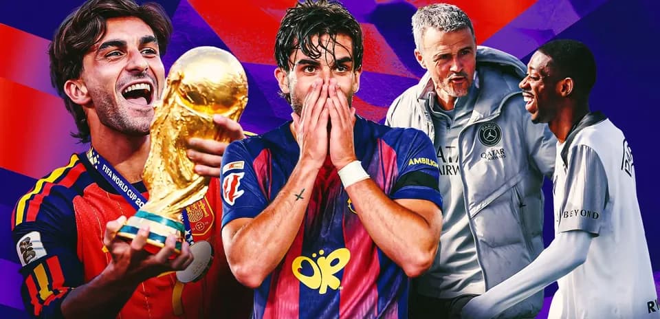 Jugadores de fútbol celebrando y conversando en fondo colorido