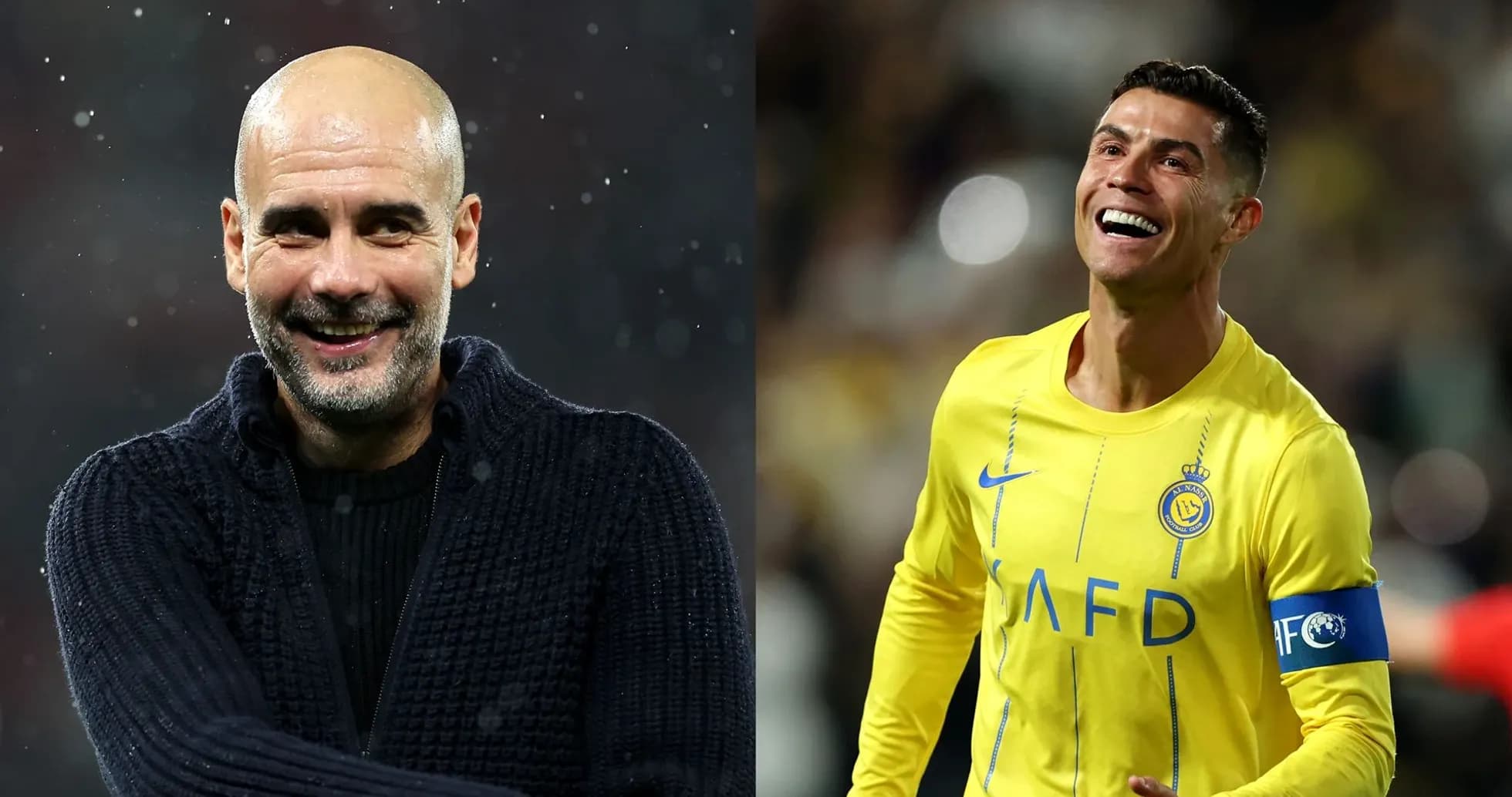 Pep Guardiola y Cristiano Ronaldo sonrientes en evento