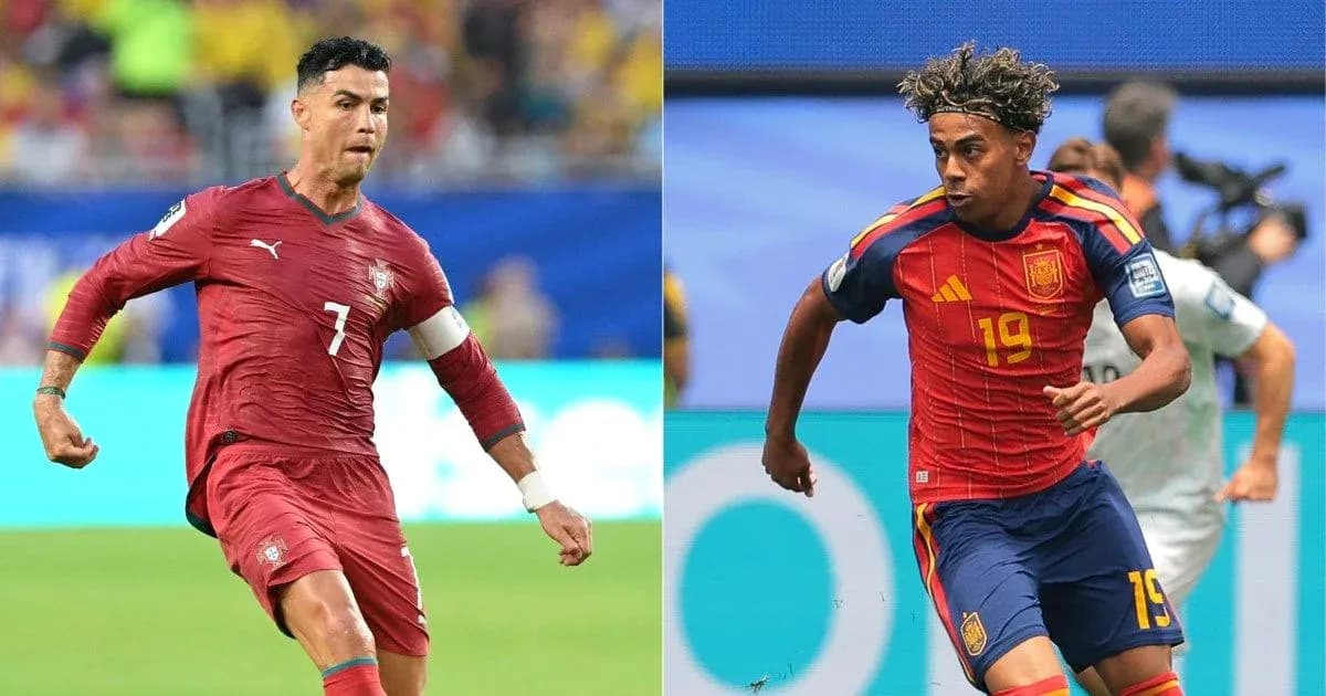 Cristiano Ronaldo y jugador español en acción