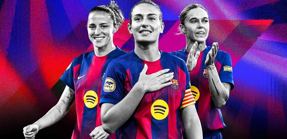 Jugadoras del FC Barcelona en uniforme de equipo