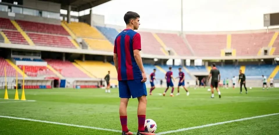 Jugador de fútbol en entrenamiento en el campo