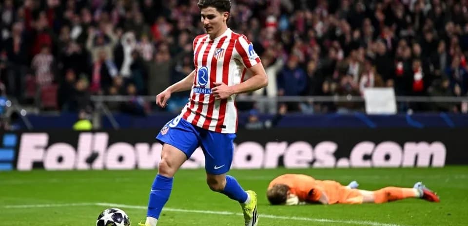 Jugador de Atlético de Madrid celebrando un gol