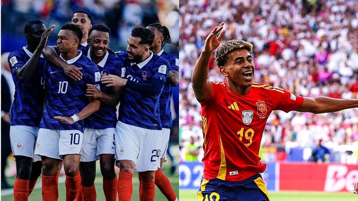 Jugadores de Francia celebrando un gol