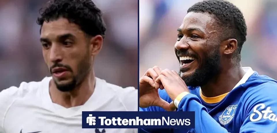 Jugadores de Tottenham y Everton durante un partido