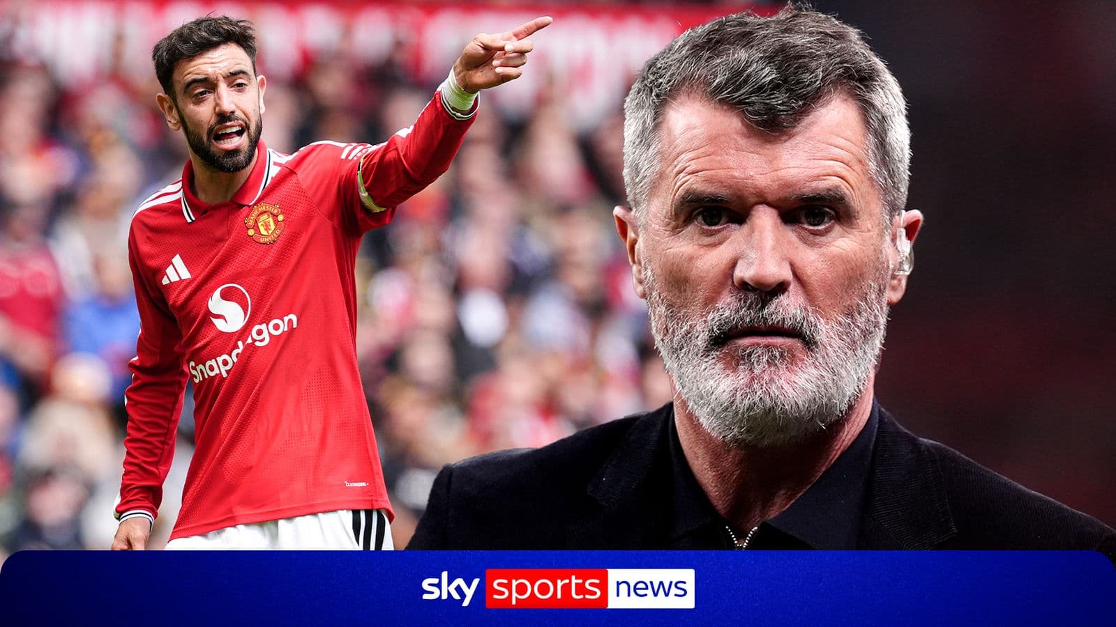 Bruno Fernandes gesticulando durante un partido de Manchester United