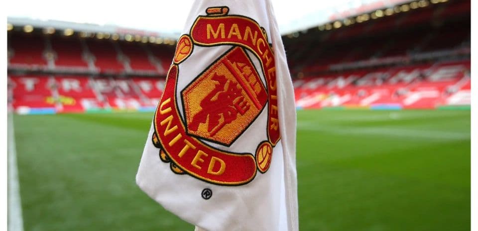 Banderín de Manchester United en Old Trafford