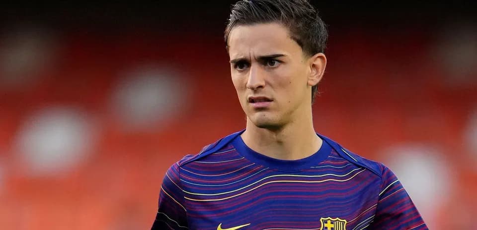 Jugador de Barcelona en campo antes del partido
