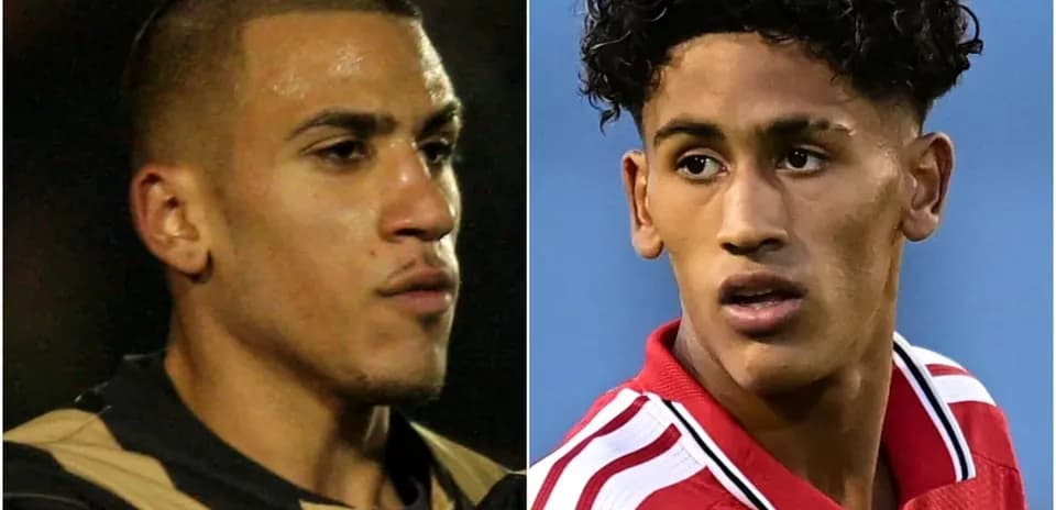 Dos jugadores de fútbol en retratos separados