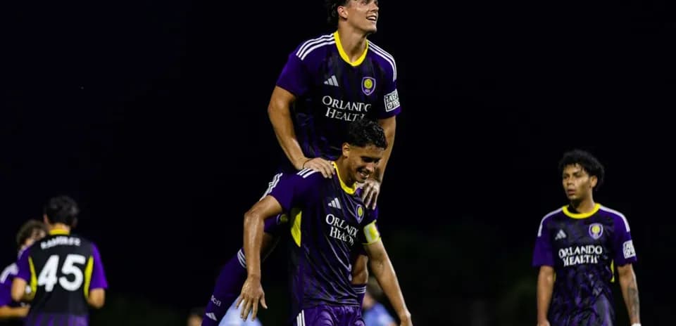 Celebración de jugadores de Orlando City II
