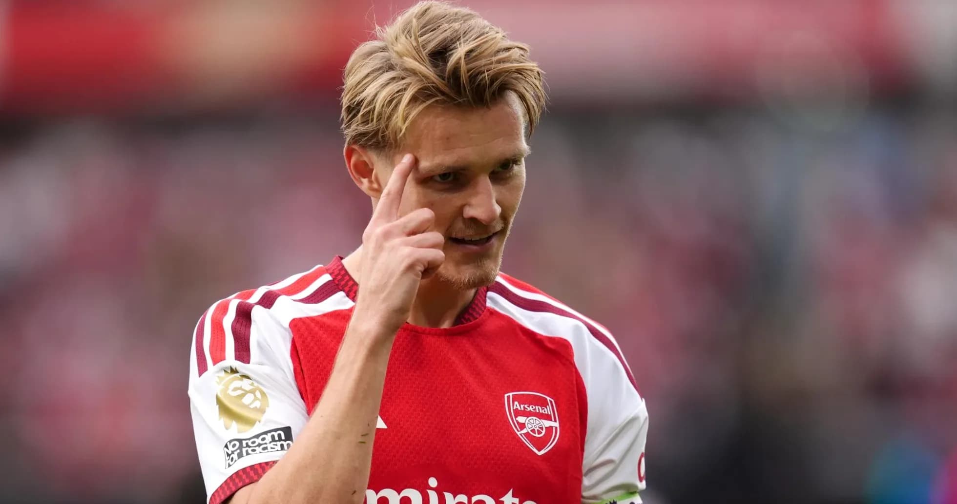 Jugador de Arsenal durante el partido contra Chelsea