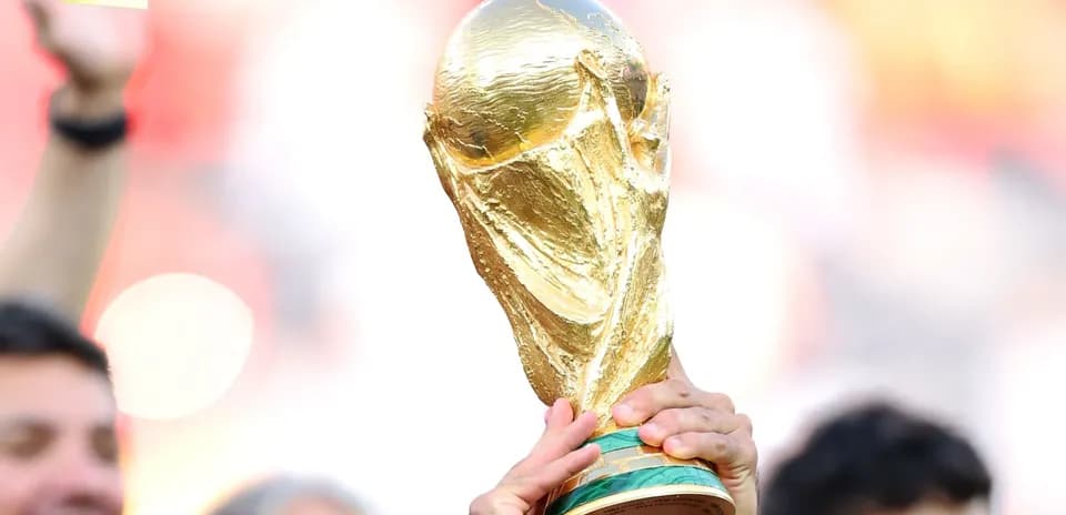 Trofeo de la Copa Mundial en celebración