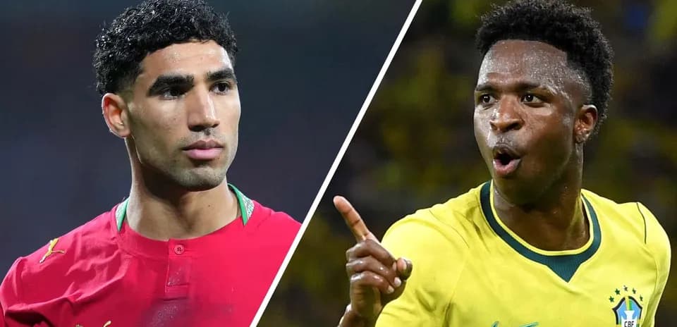 Achraf Hakimi y Vinícius Júnior en el partido