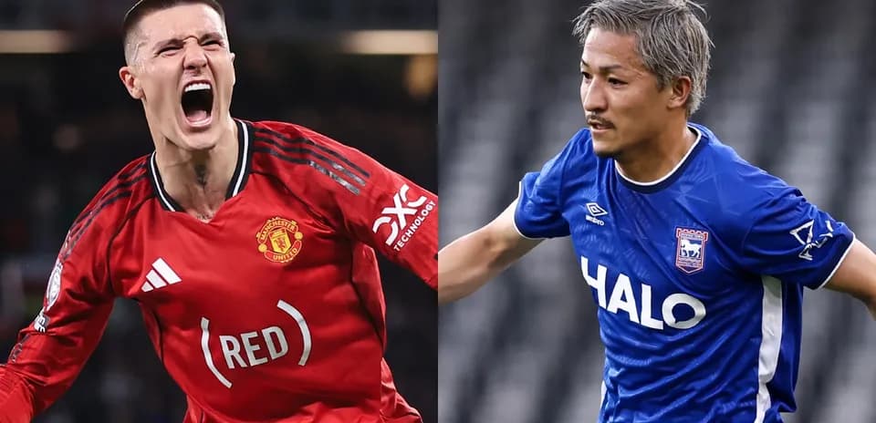 Jugadores de Manchester United e Ipswich celebrando