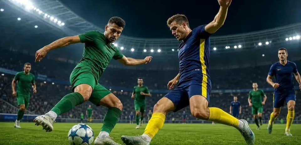 Jugadores compitiendo por el balón en un partido
