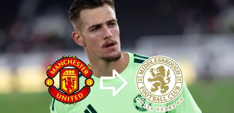 Jugador con uniforme de Manchester United y logotipos de clubes