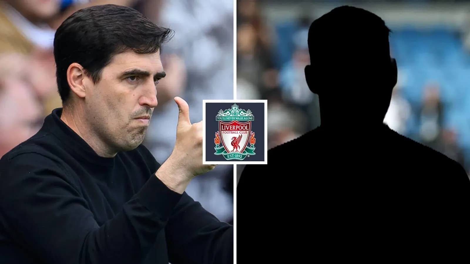 Entrenador dando instrucciones junto al logotipo de Liverpool