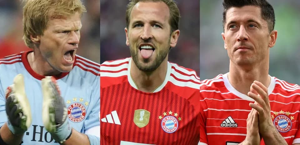 Tres jugadores del Bayern Munich en acción