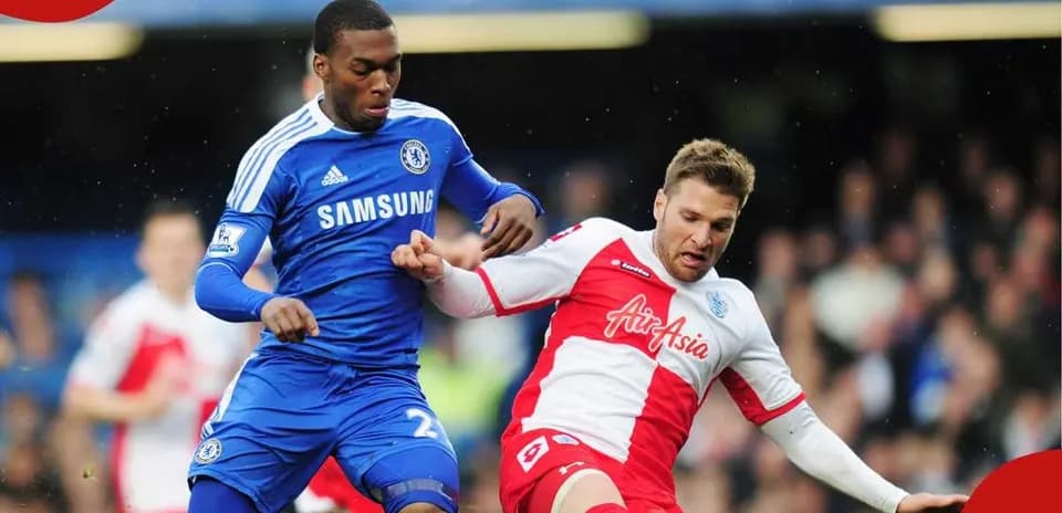 Jugador de Chelsea y QPR luchando por el balón