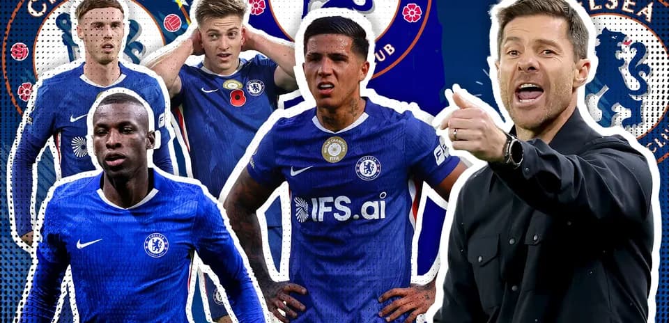 Jugadores de Chelsea y entrenador en acción