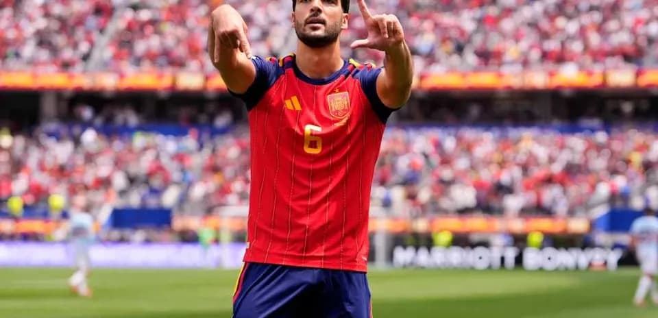 Jugador de España celebrando un gol