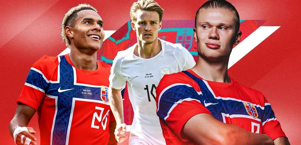 Jugadores de fútbol noruegos en uniforme de equipo