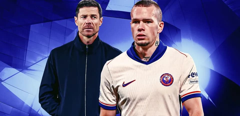 Entrenador y jugador en fondo azul abstracto