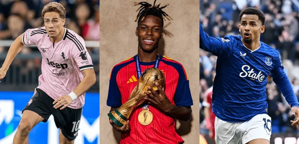 Tres futbolistas en acción y celebrando logros