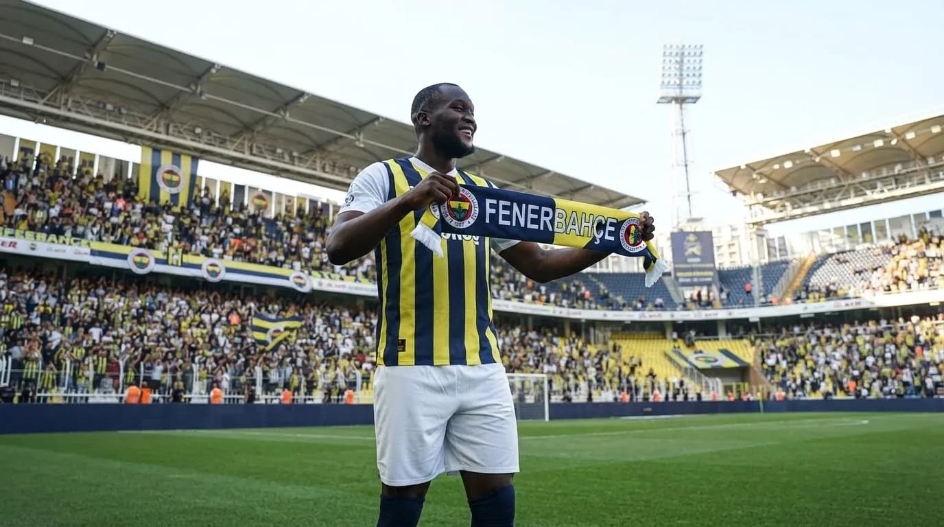 Jugador de Fenerbahçe sosteniendo una bufanda