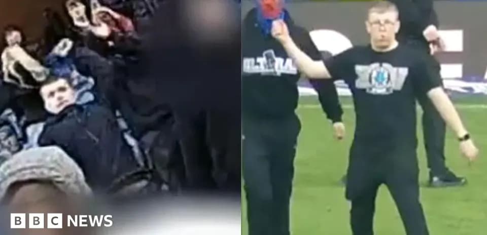 A fan celebrating during a football match event