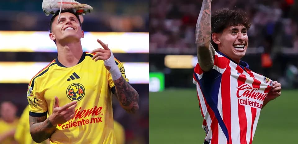 Jugadores de Club América y Chivas celebrando