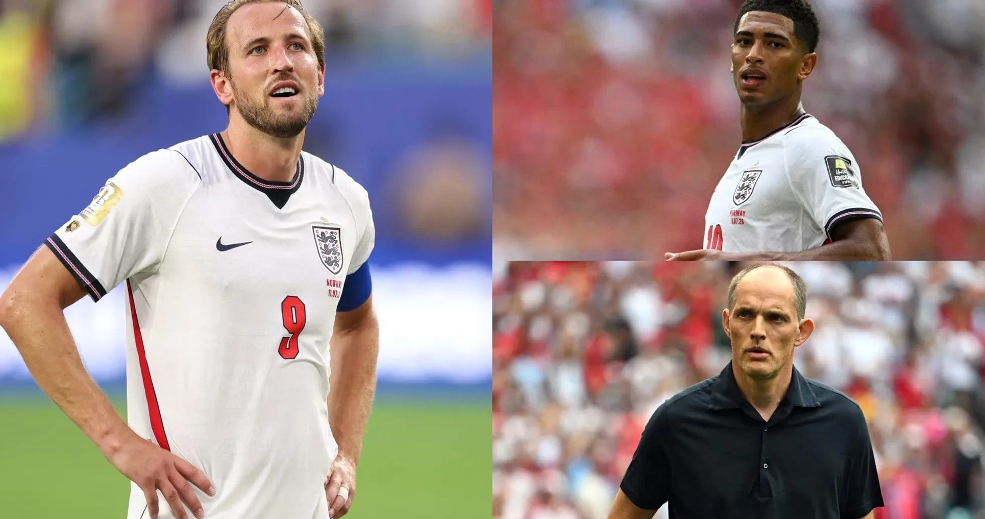Jugadores de Inglaterra y entrenador en partido