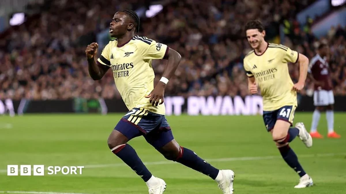 Jugador de Arsenal celebrando un gol durante el partido