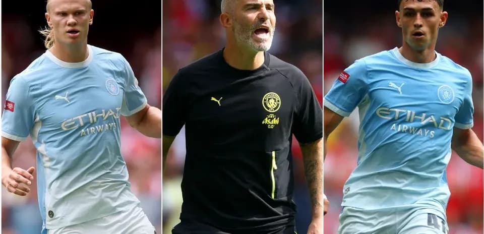 Tres jugadores de Manchester City en el campo