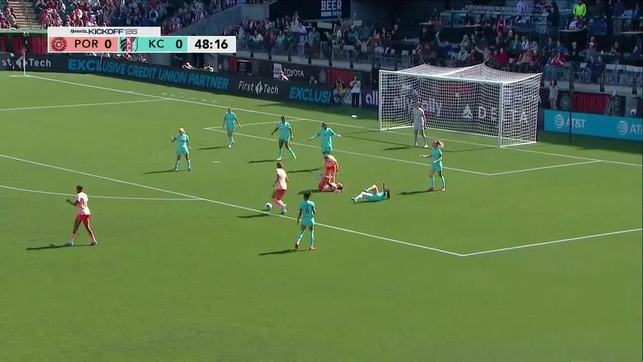 Acción del partido entre Kansas City y Portland Thorns