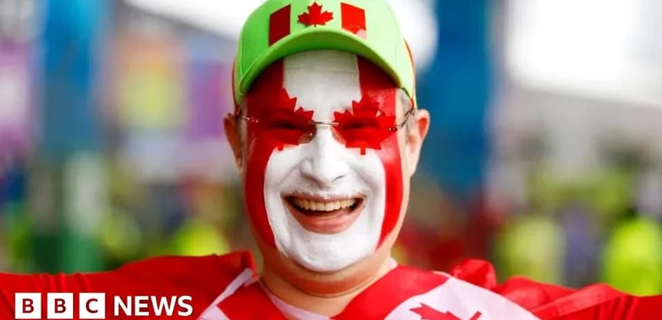 Afanoso con cara pintada y gorra de Canadá