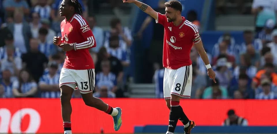 Jugadores del Manchester United en el partido
