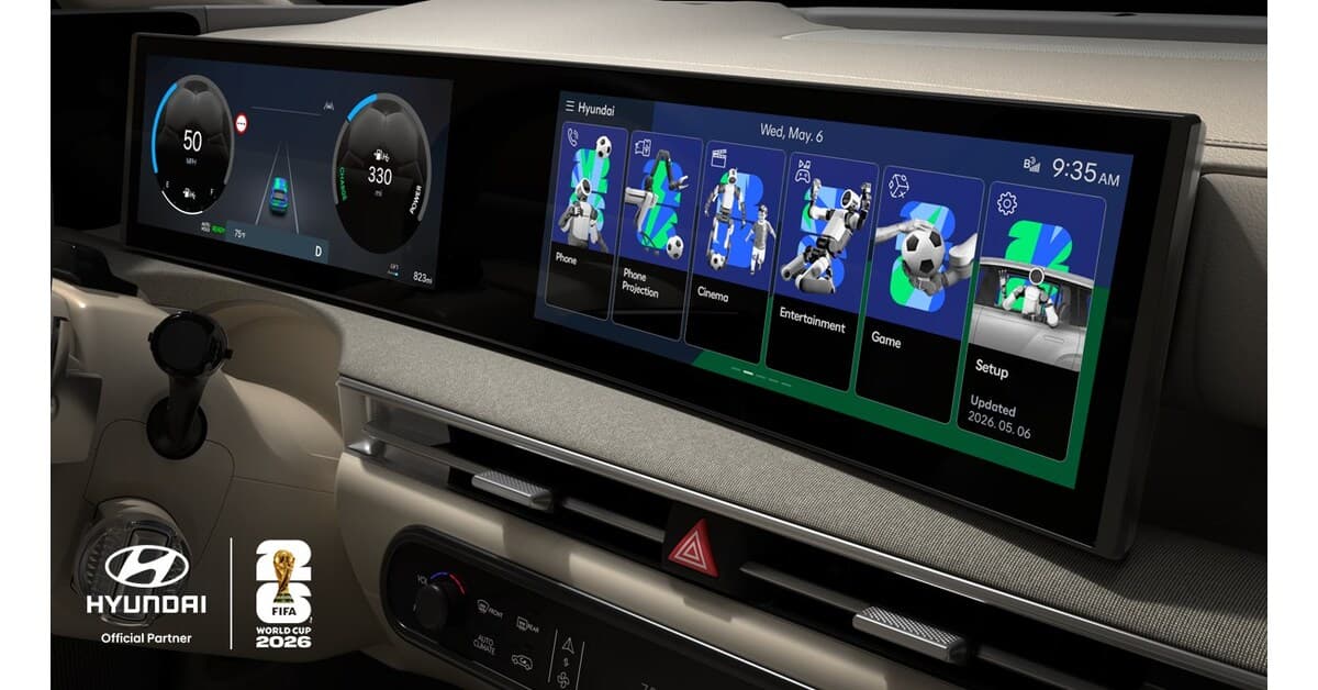 Pantalla del tablero de un coche con interfaz multimedia