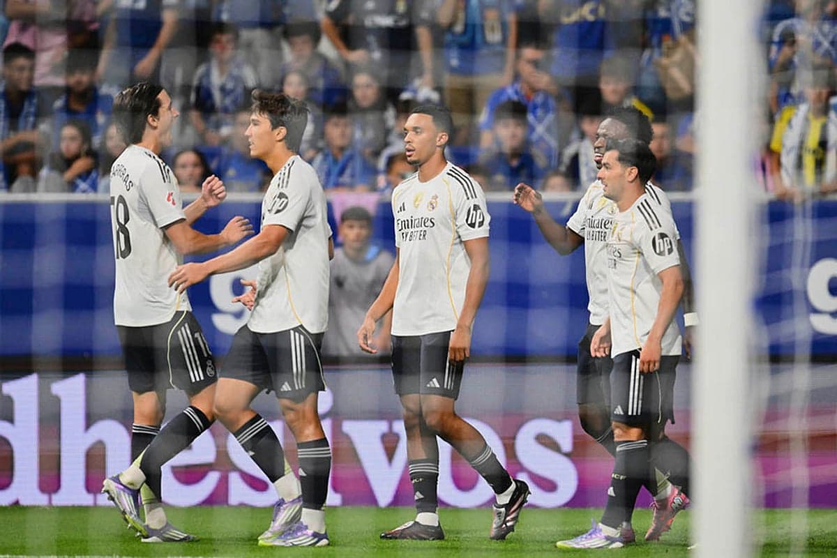 Jugadores del Real Madrid celebrando un gol