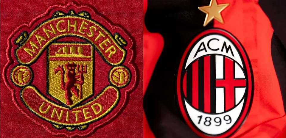 Escudos de Manchester United y AC Milan