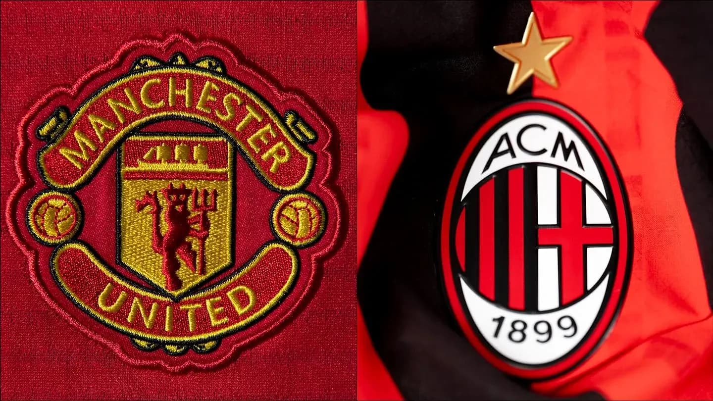 Escudos de Manchester United y AC Milan
