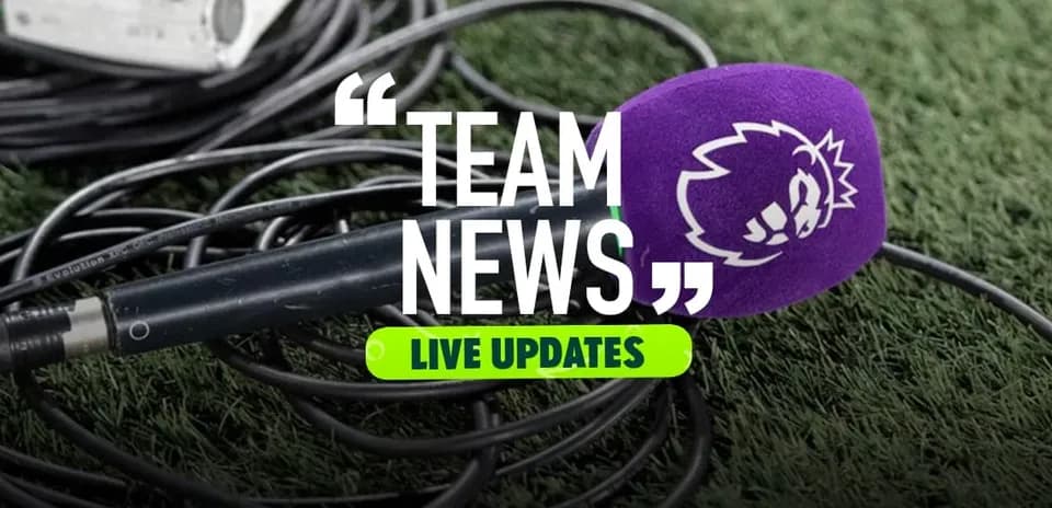 Mic on grass with cables, team news headline