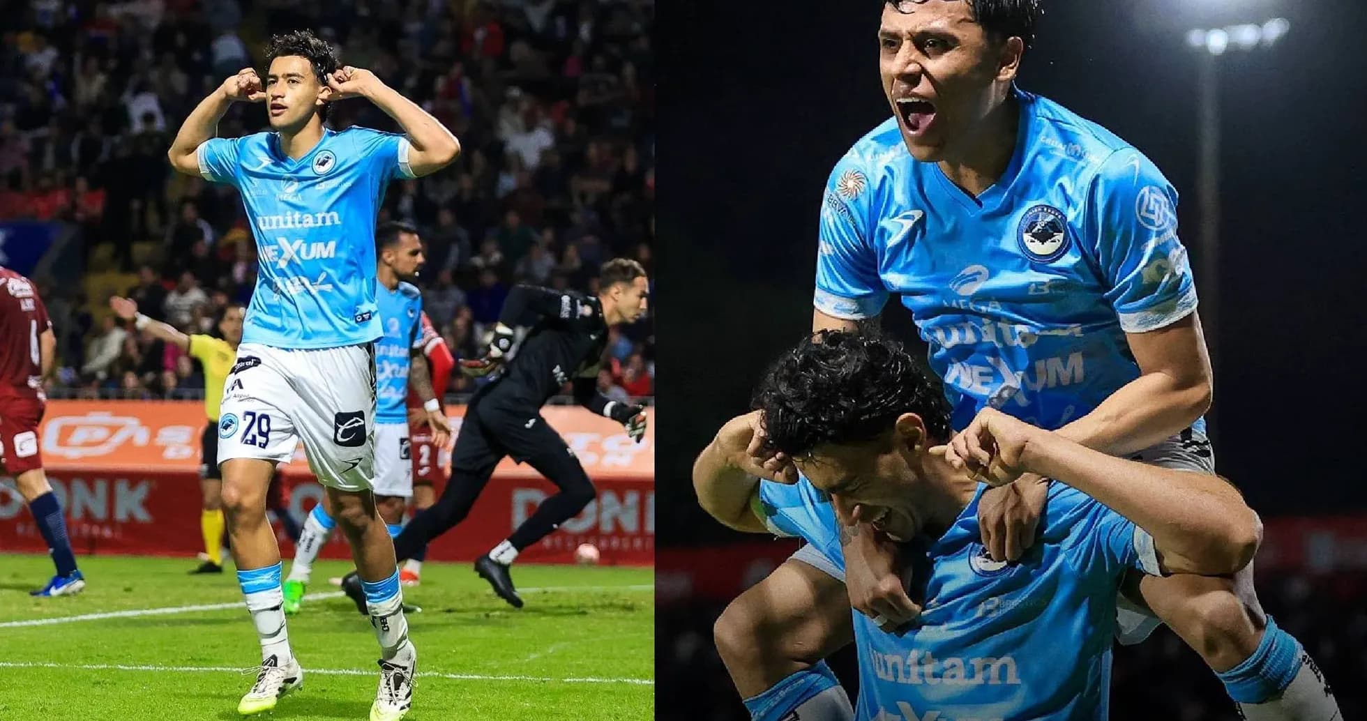 Jugadores de Tampico Madero celebrando un gol
