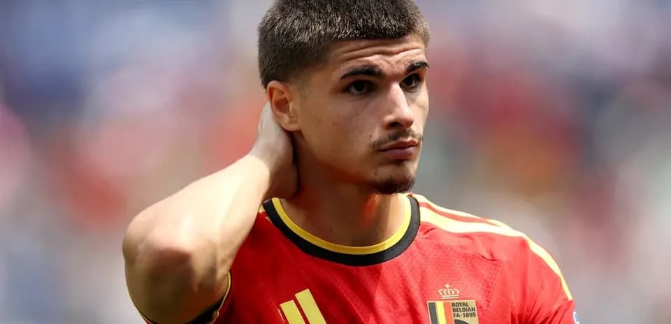 Jugador de Bélgica en la cancha durante el partido