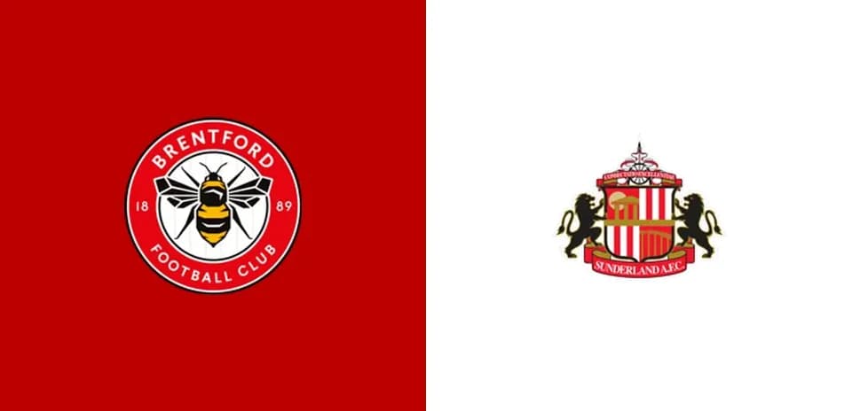 Logos de Brentford y Sunderland en fondo contrastante