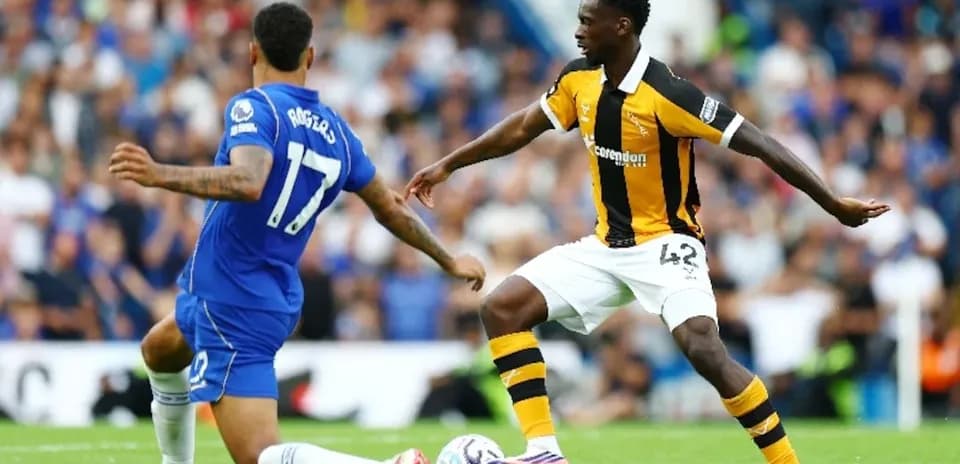 Jugadores de Chelsea y Hull City en el partido