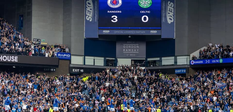 Marcador final: Rangers 3, Celtic 0 en Ibrox