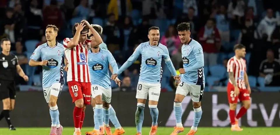 Jugadores de Celta de Vigo celebrando un gol