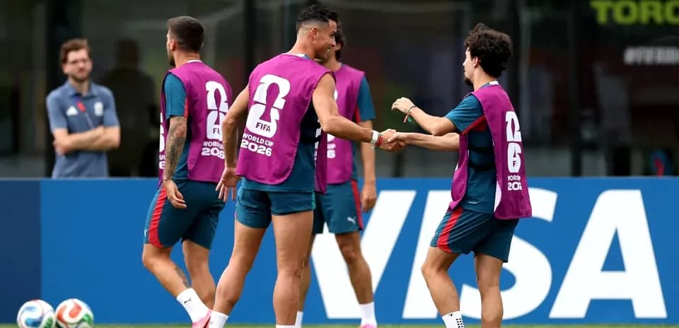 Cristiano Ronaldo entrenando para la Copa Mundial 2026
